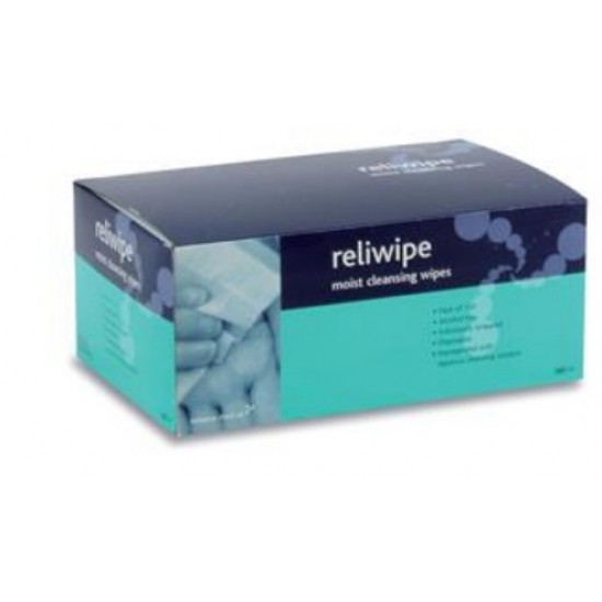 RELIWIPE Alcohol Free Moist Cleansing Wipe Sachets (box 100 each) CODE:-MMAID010 RELIWIPE Alcohol Free Moist Cleansing Wipe Sachets (box 100 each) CODE:-MMAID010