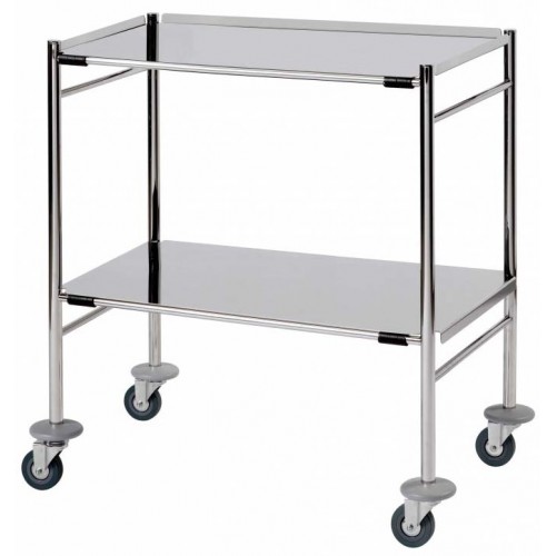 Surgical Trolley, 2 Removable reversible folded Stainless Steel Shelves CODE:-MMTRO002 Surgical Trolley, 2 Removable reversible folded Stainless Steel Shelves CODE:-MMTRO002