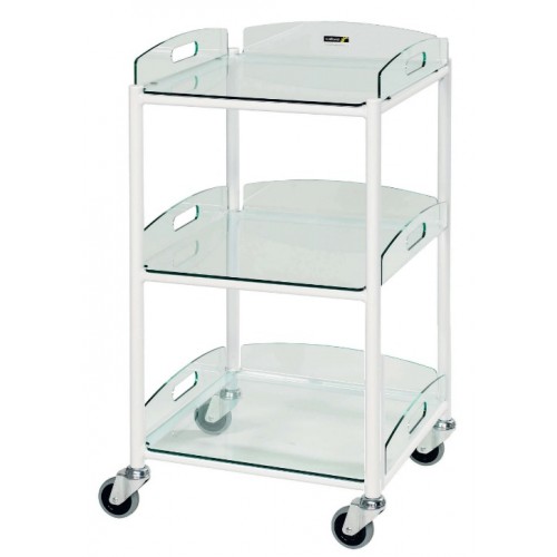 Dressing Trolley, 3 Glass Effect Safety Trays CODE:-MMTRO005 Dressing Trolley, 3 Glass Effect Safety Trays CODE:-MMTRO005
